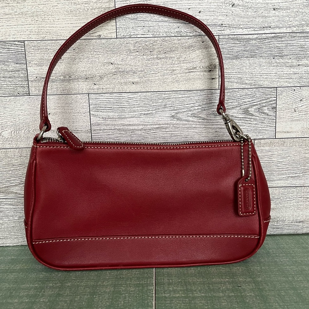 Vintage Y2K Red COACH Demi Baguette Mini Bag (#7785)
